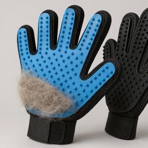 17 Dual Sided Silicone Pet Grooming Glove Deshedding