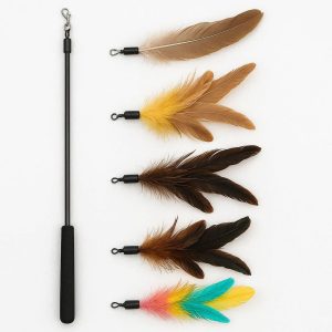8 Feather Teaser Wand Cat Toy Replaceable Parts